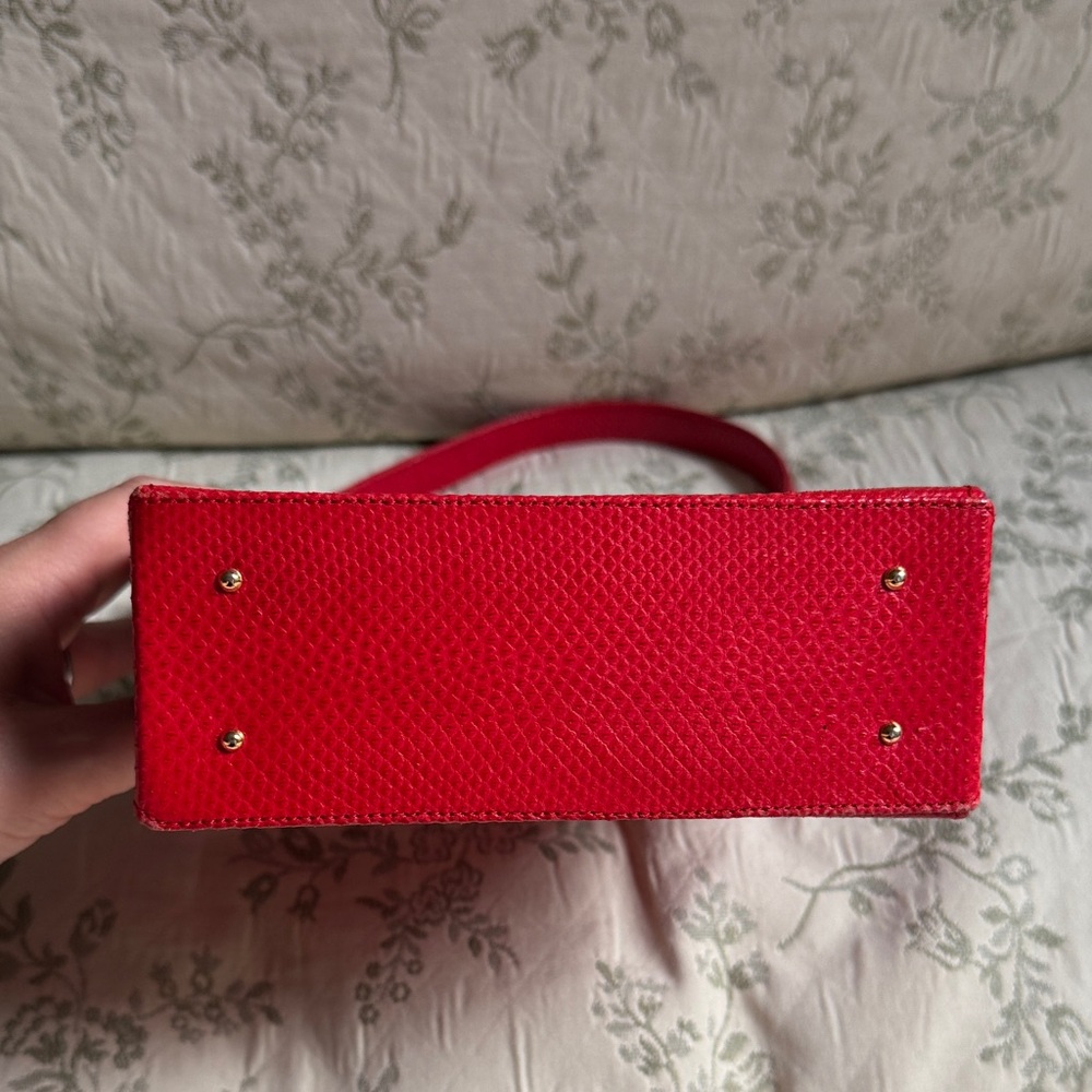 Andrea Pfister Vintage Red Leather and Purple Suede Purse - Picture 5 of 17